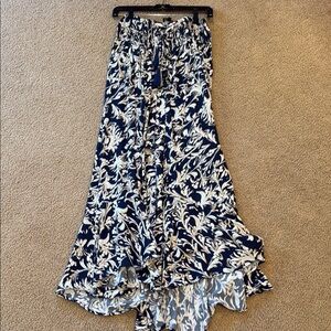 Rachel Zoe Blue, Camel and White Asymmetrical Skirt